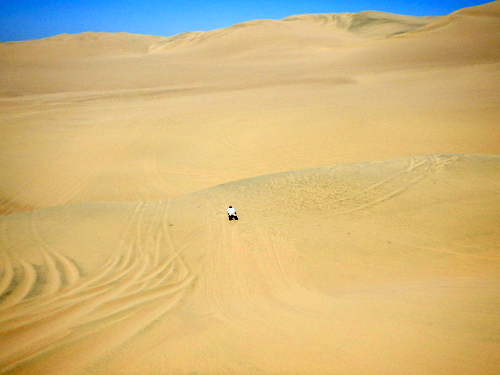 Sand Surfing the Dunes of Huaca China, Peru.